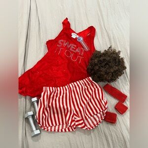 Sweat it out Sportsman Halloween costume with wig